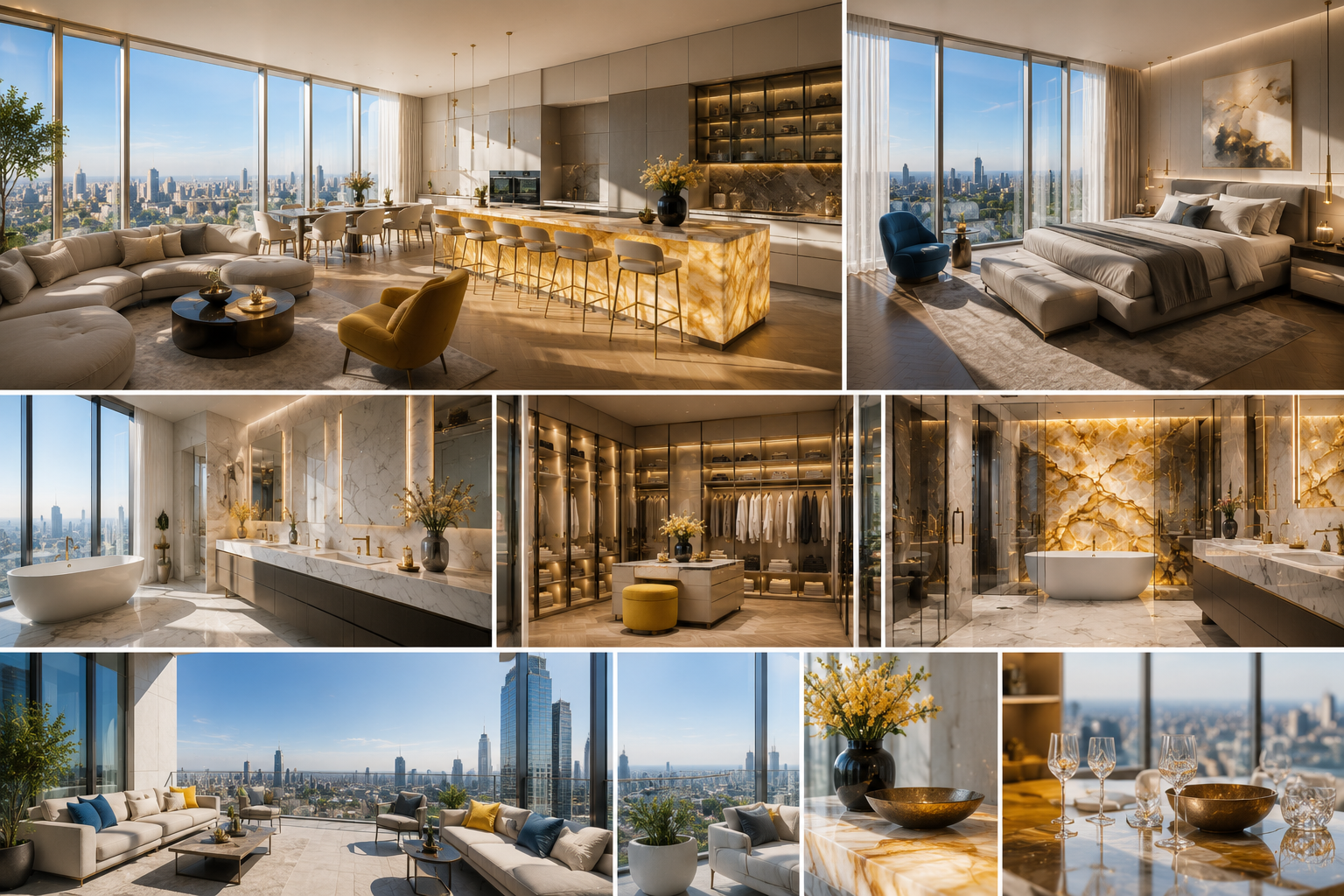 AURELIA SKY HOUSE — денні інтер'єри з панорамою на Київ