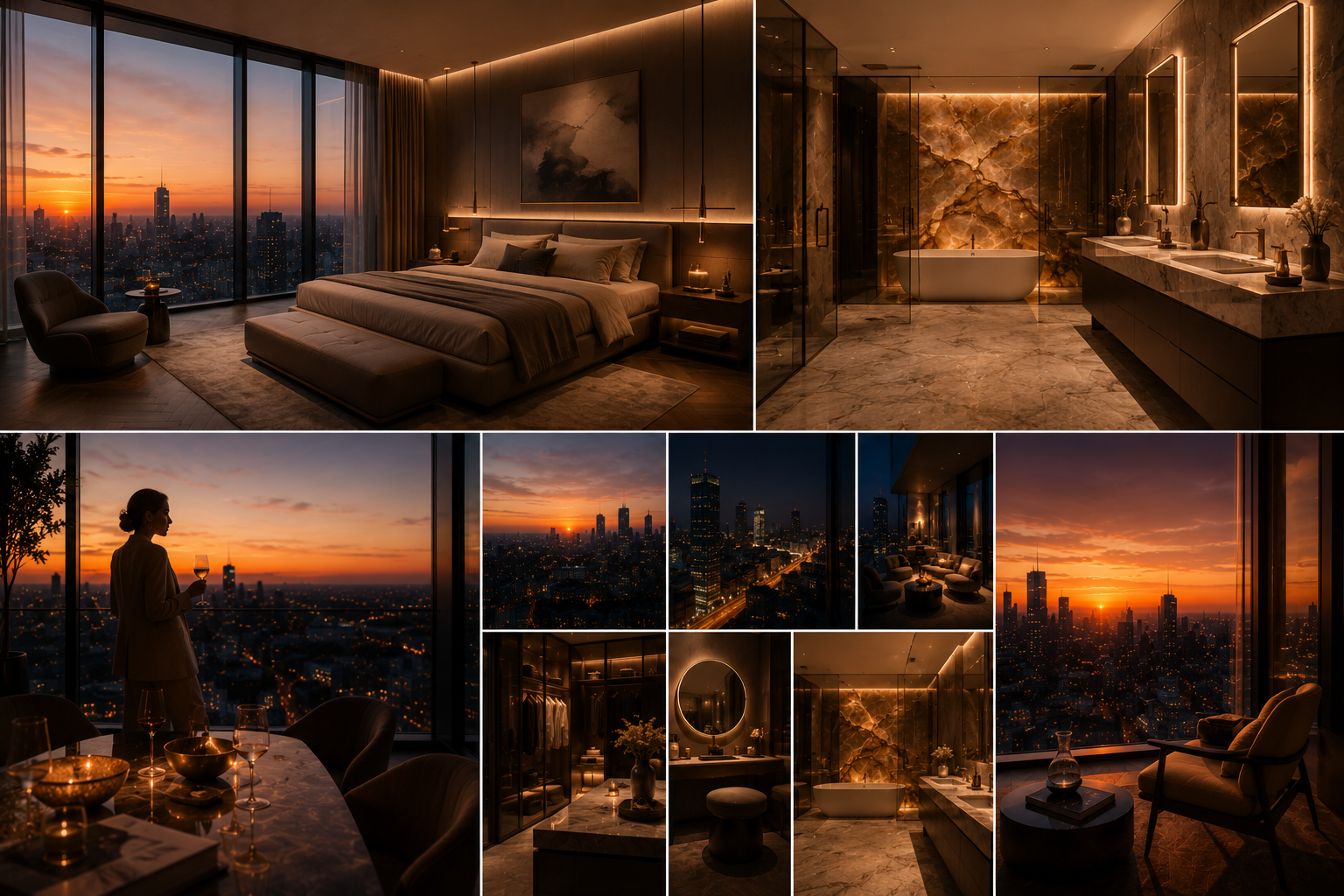 AURELIA SKY HOUSE — захід сонця над Києвом